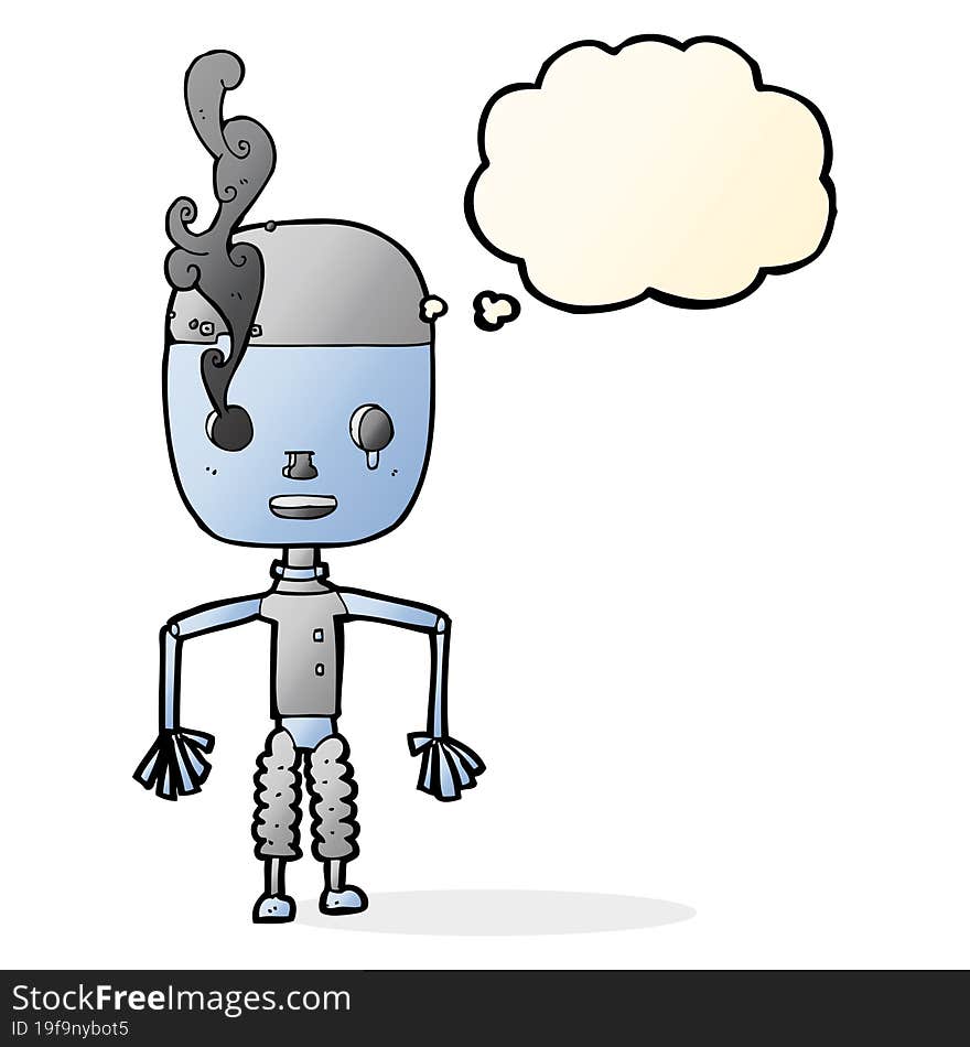 Cartoon Robot With Thought Bubble