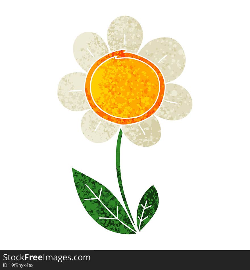 Quirky Retro Illustration Style Cartoon Daisy