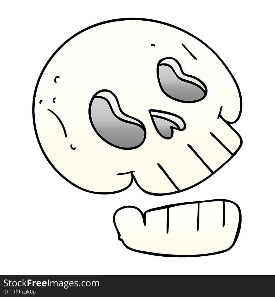 Quirky Gradient Shaded Cartoon Skull