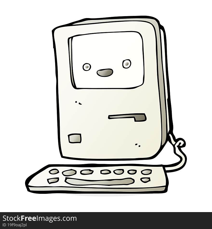 Cartoon Old Computer