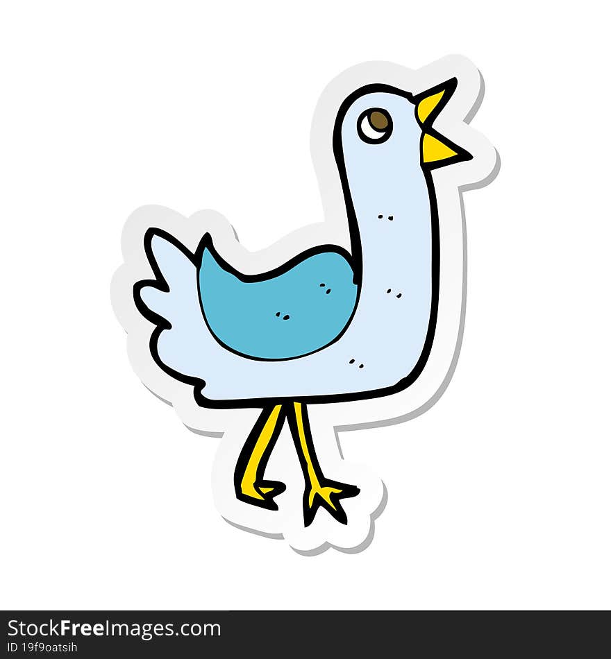 sticker of a cartoon bird