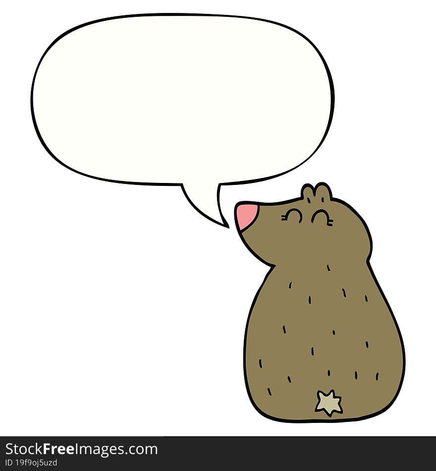 cute cartoon bear with speech bubble. cute cartoon bear with speech bubble