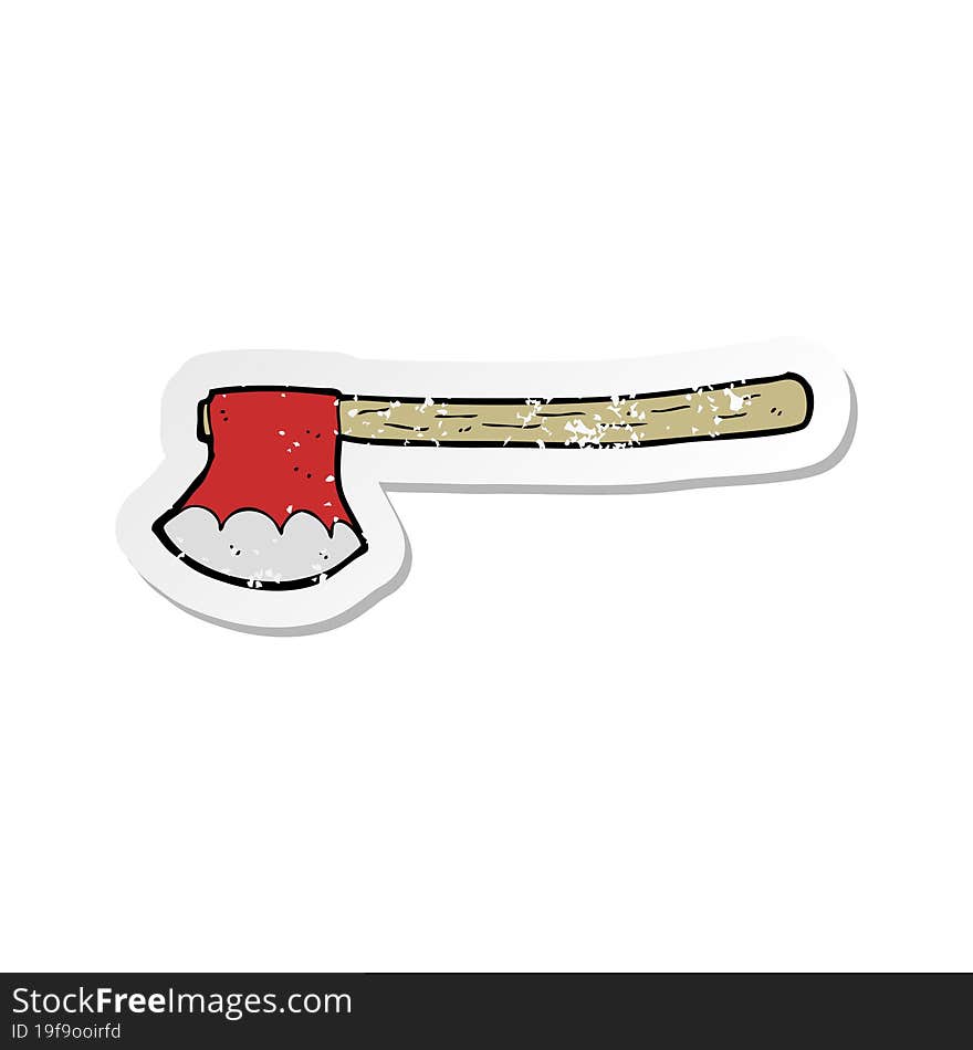 retro distressed sticker of a cartoon axe