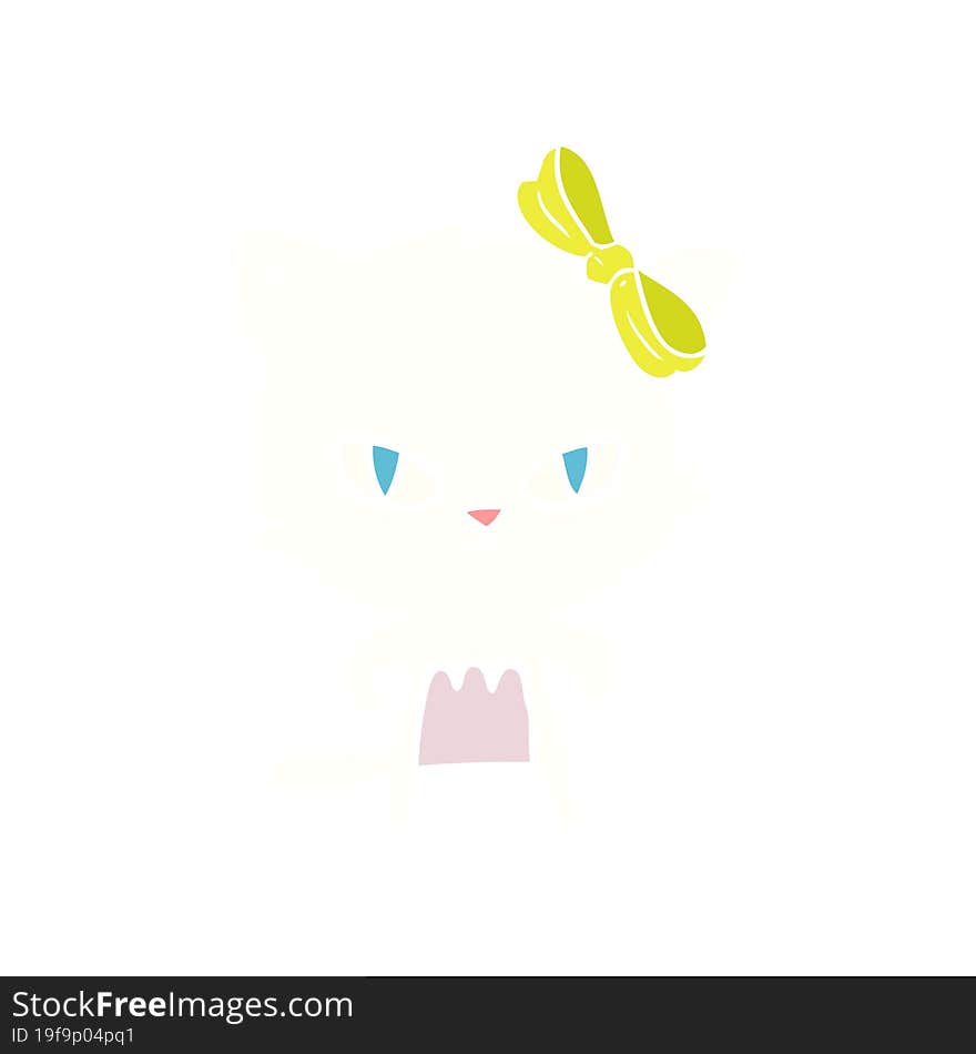 cute flat color style cartoon cat