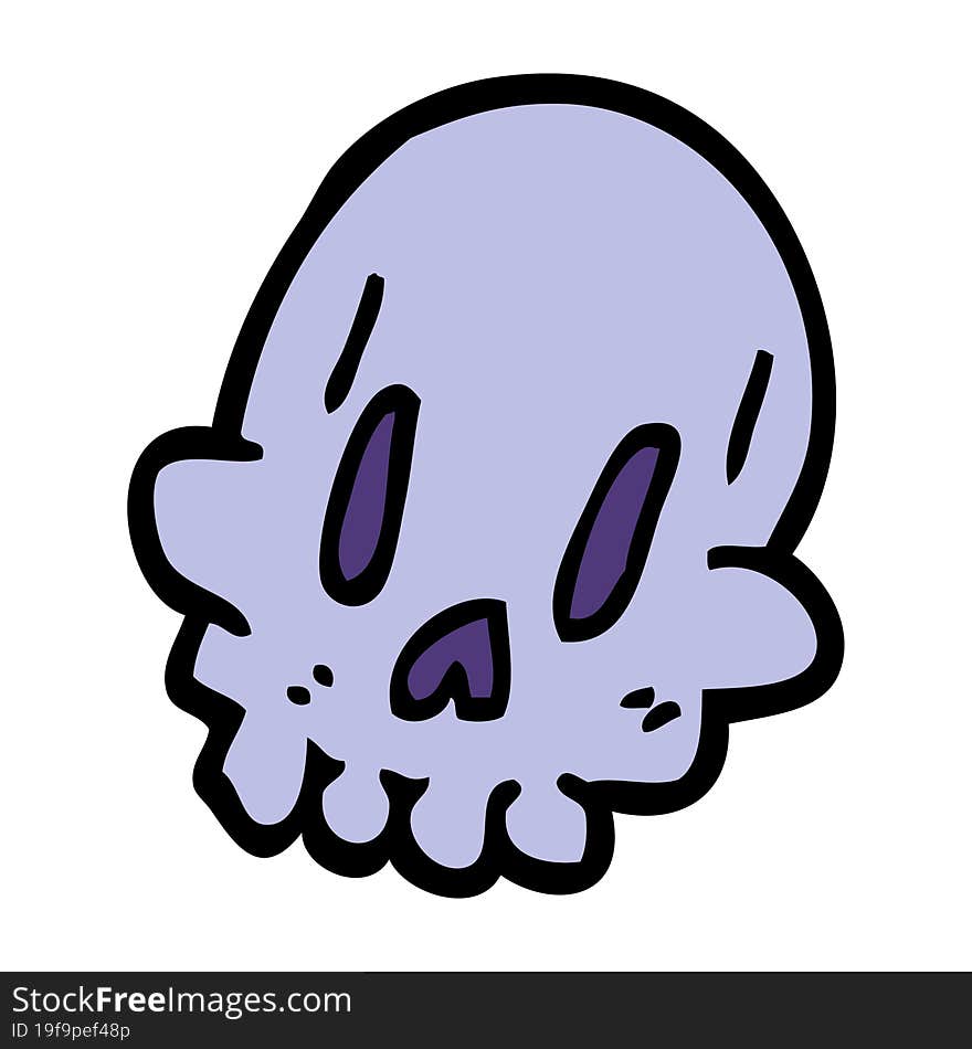 cartoon doodle spooky weird skull