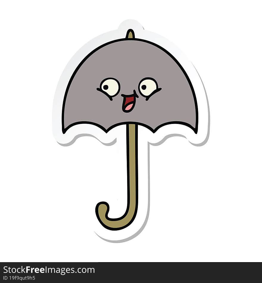 sticker of a cute cartoon umbrella