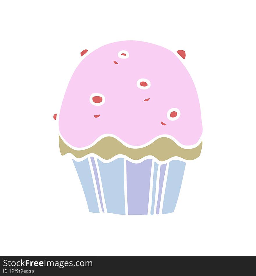 flat color style cartoon cupcake