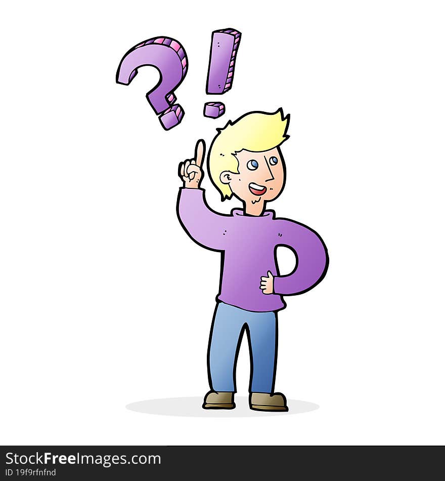 Cartoon Man Asking Question