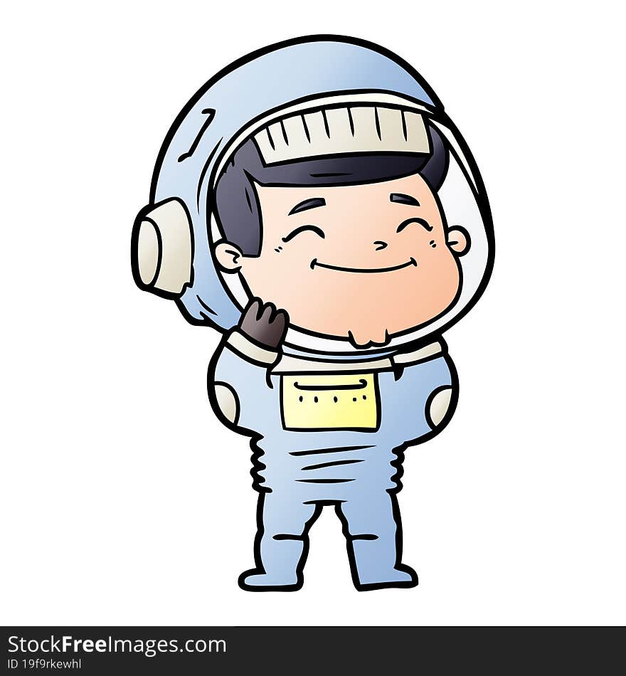 happy cartoon astronaut. happy cartoon astronaut