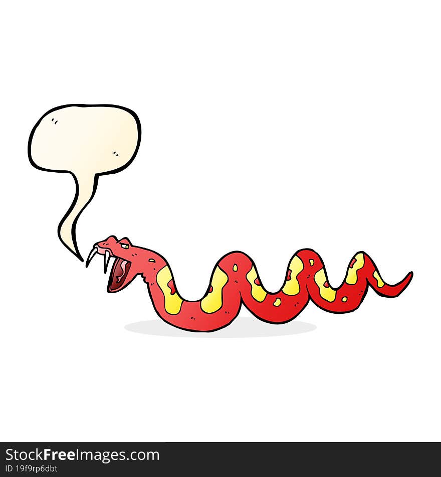 cartoon poisonous snake with speech bubble