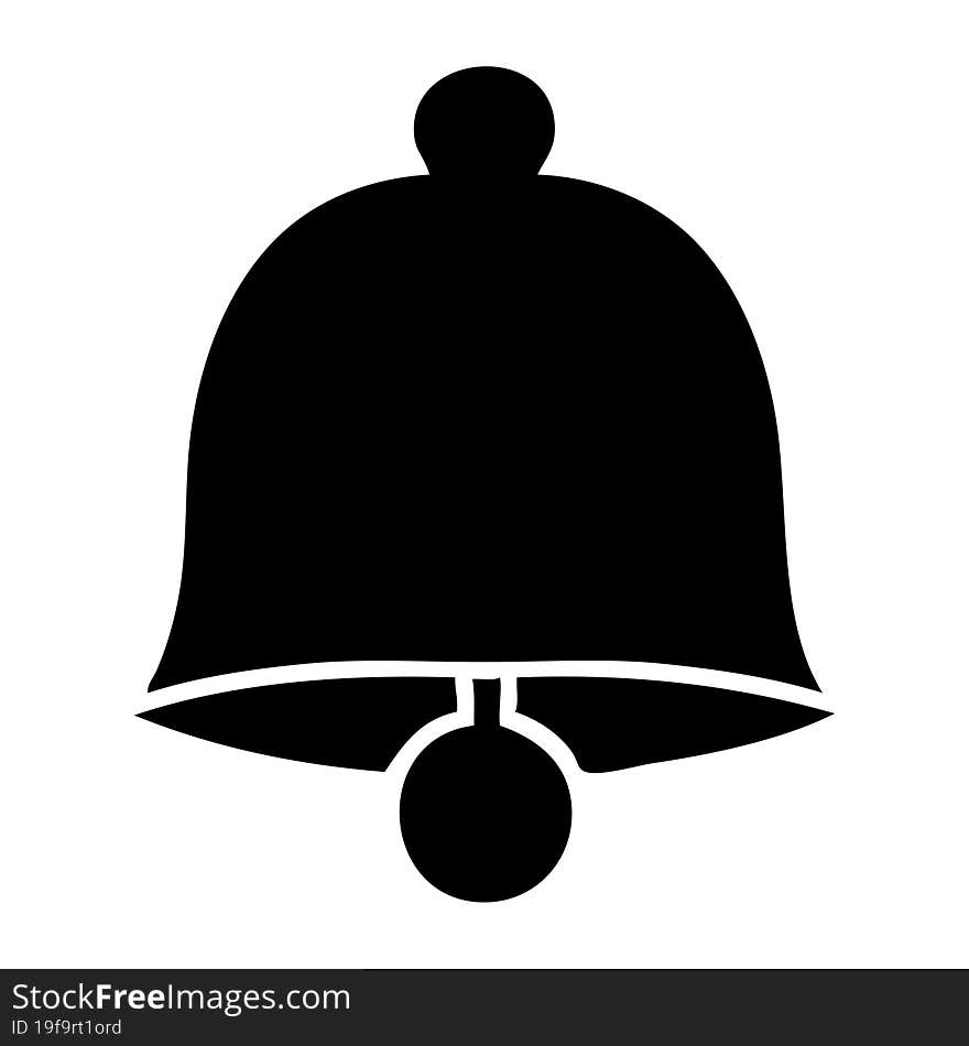 flat symbol of a brass bell. flat symbol of a brass bell