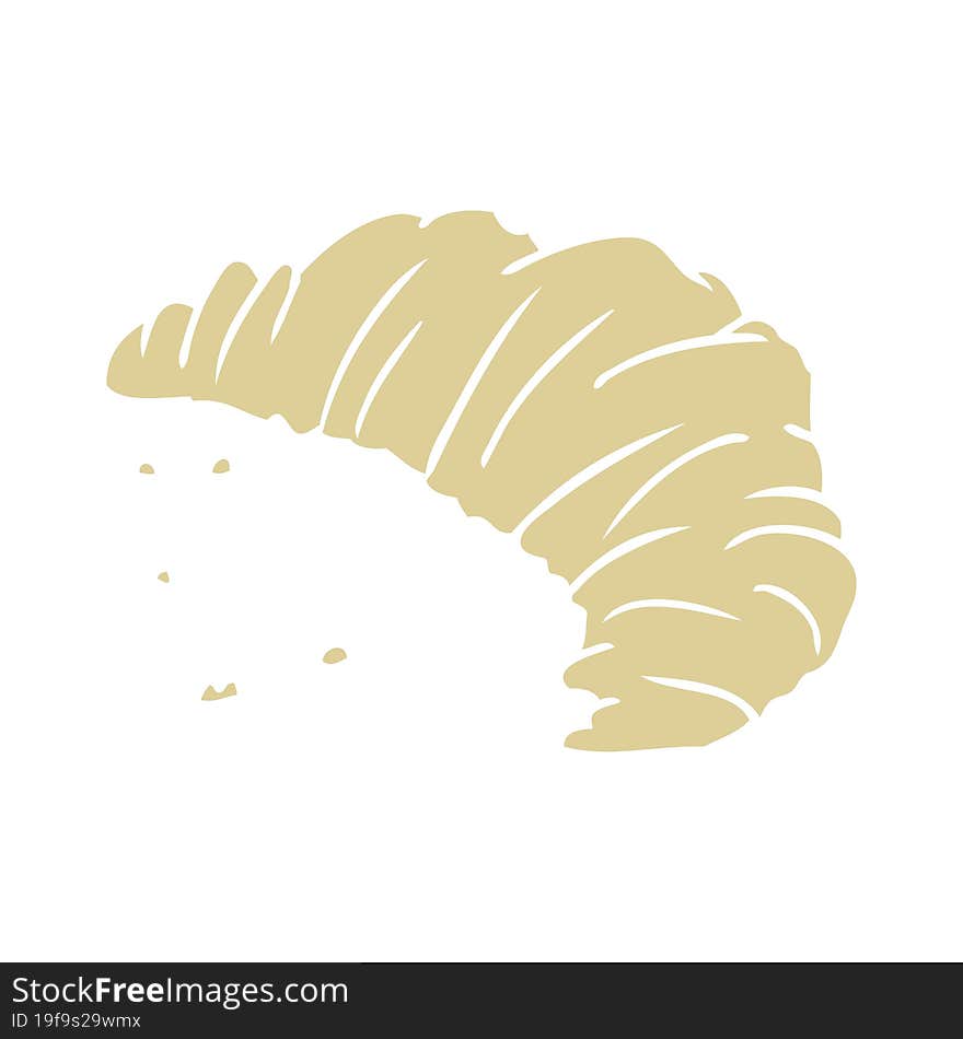 flat color style cartoon croissant