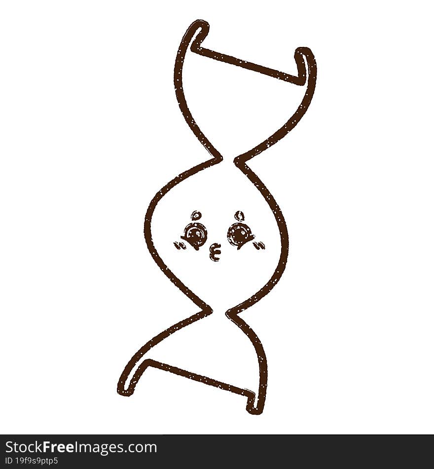 DNA Strand Charcoal Drawing