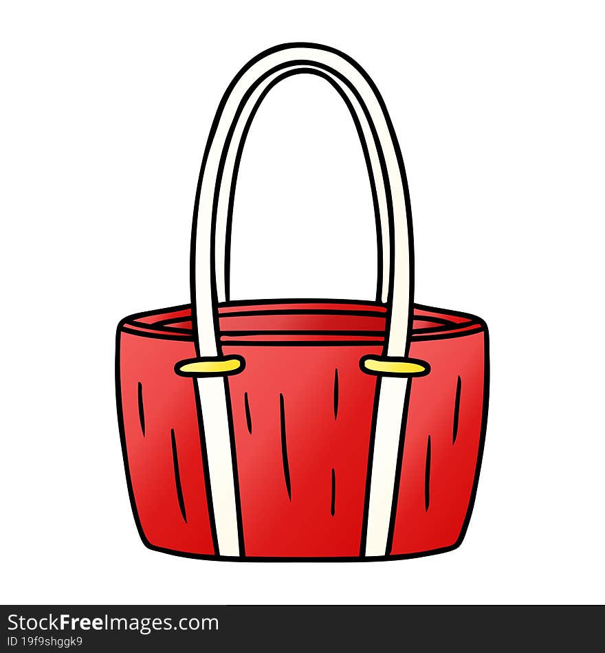 gradient cartoon doodle of a red big bag