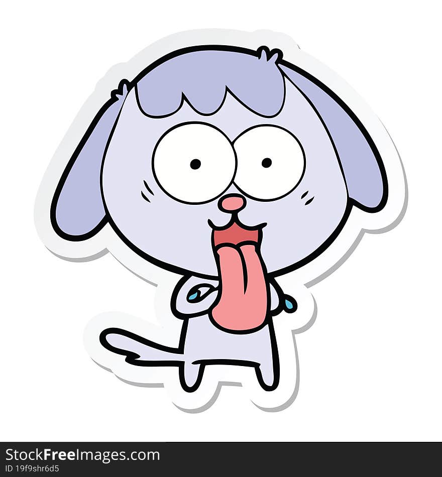 Sticker Of A Cute Cartoon Dog