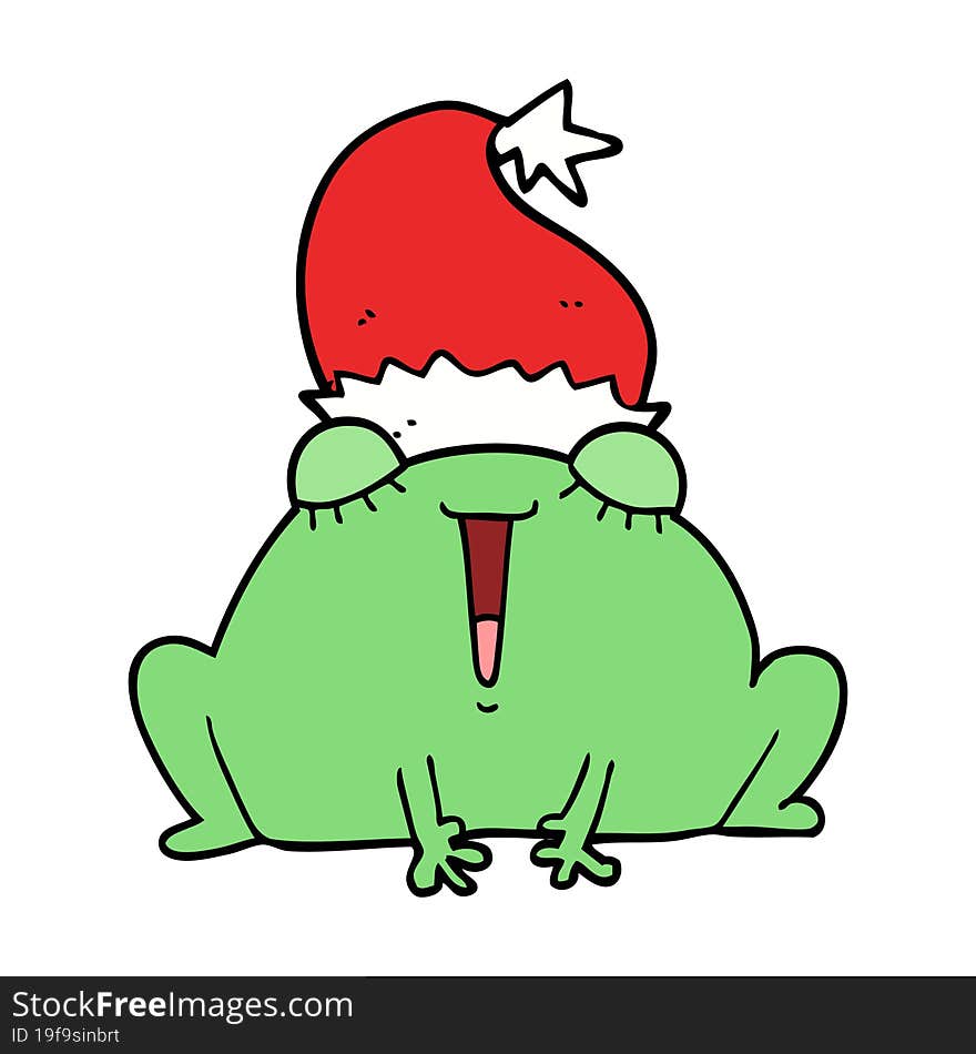 cute cartoon christmas frog