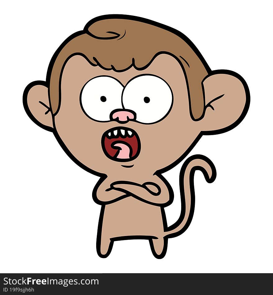 cartoon shocked monkey. cartoon shocked monkey