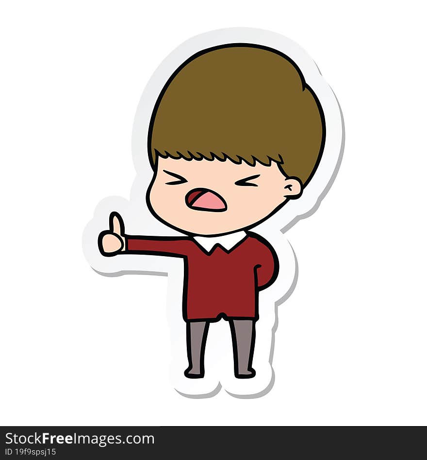 sticker of a cartoon stressed man