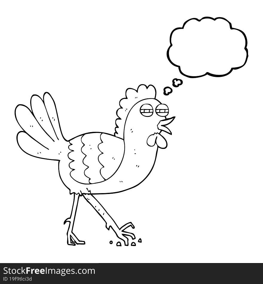 Thought Bubble Cartoon Chicken