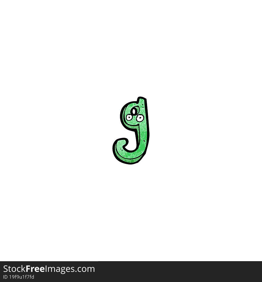 Cartoon Letter G With Eyes