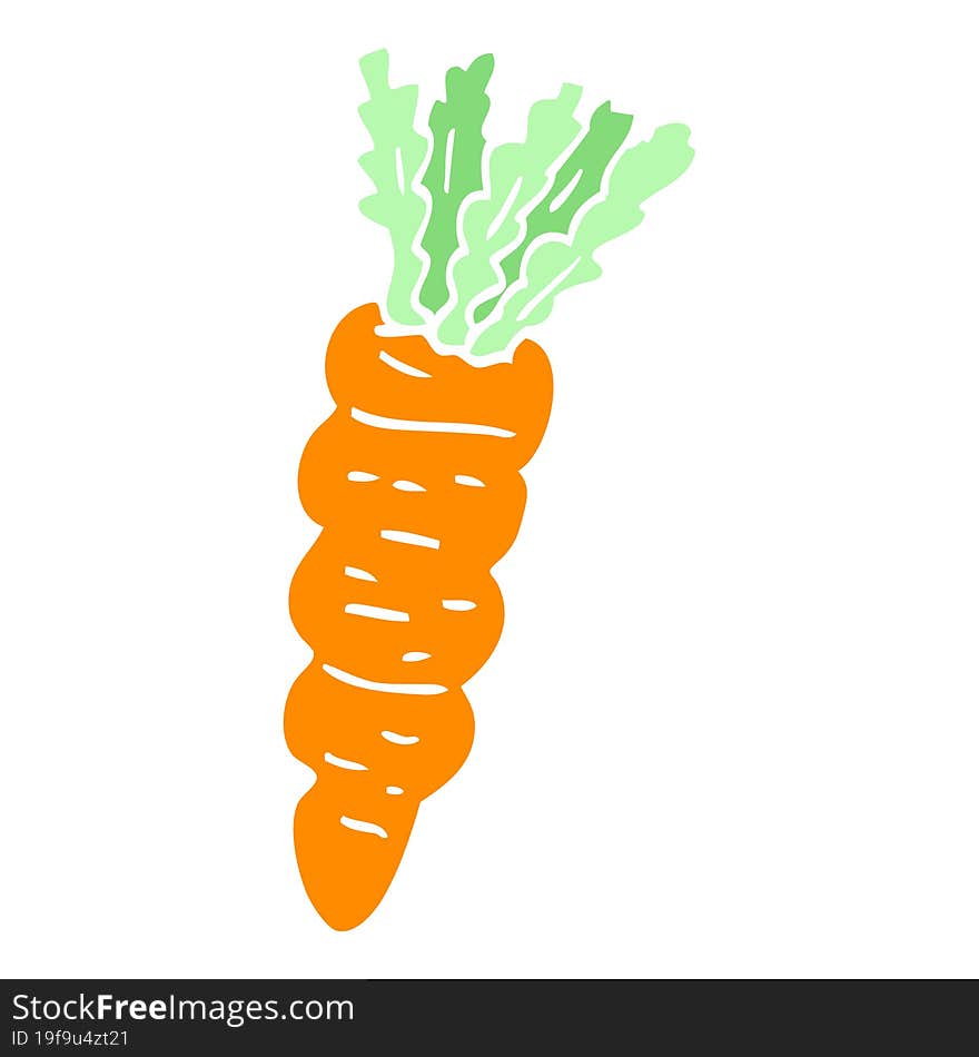 flat color illustration cartoon carrot