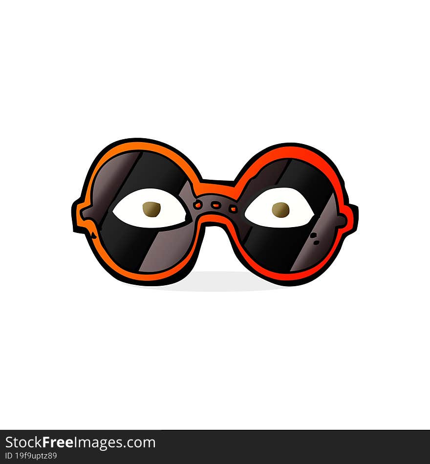 cartoon eyes in dark glasses