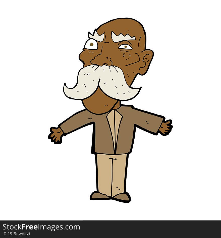 cartoon angry old man