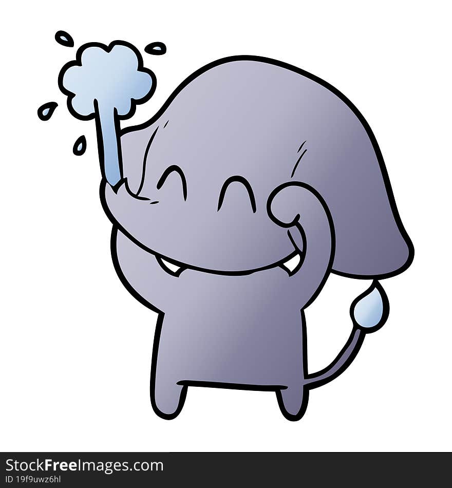 cute cartoon elephant spouting water. cute cartoon elephant spouting water