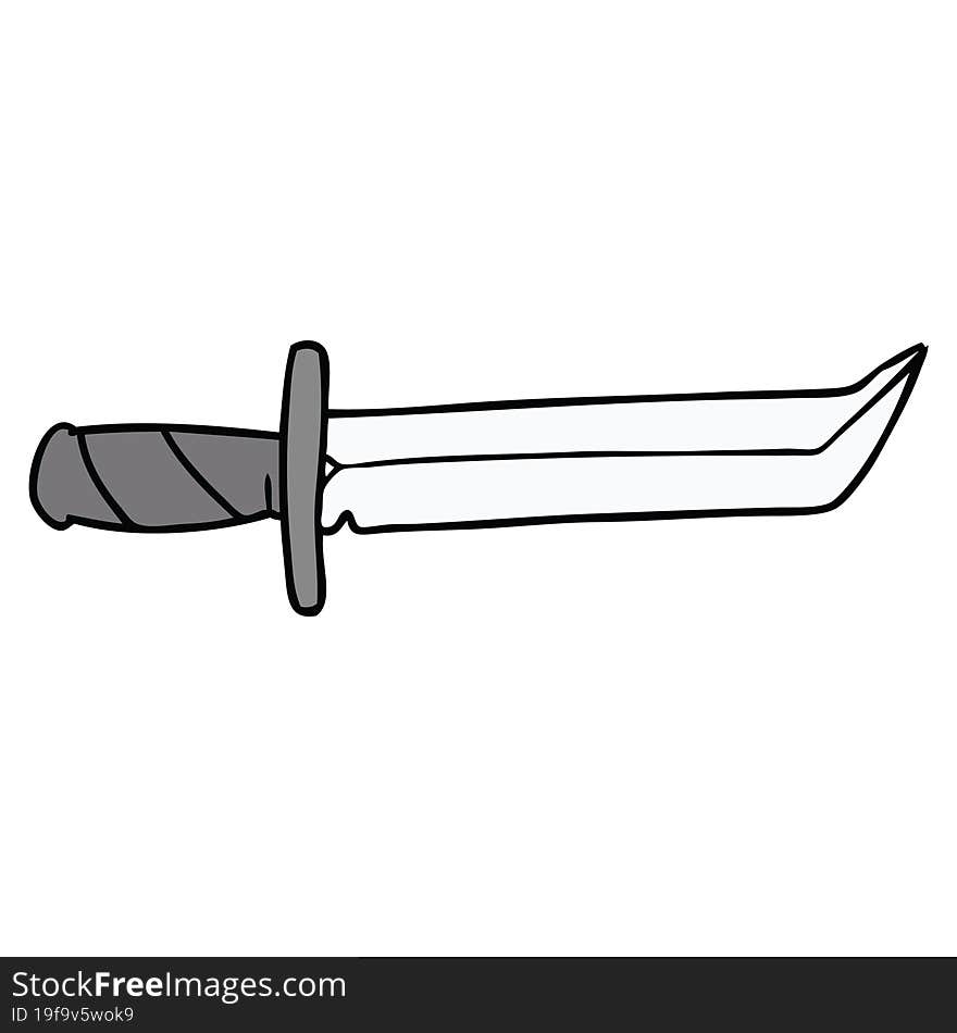 hand drawn cartoon doodle of a short dagger