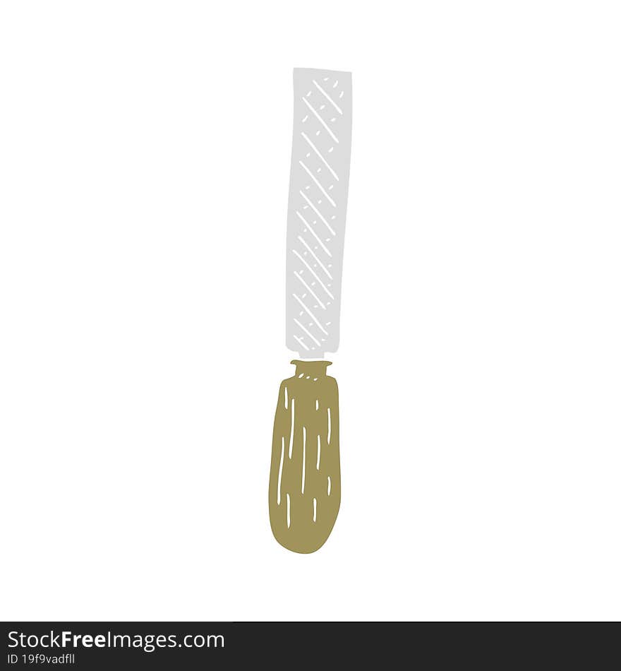 flat color illustration of a cartoon metal file