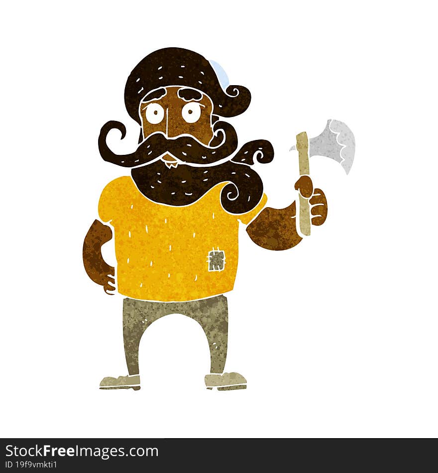 cartoon lumberjack with axe