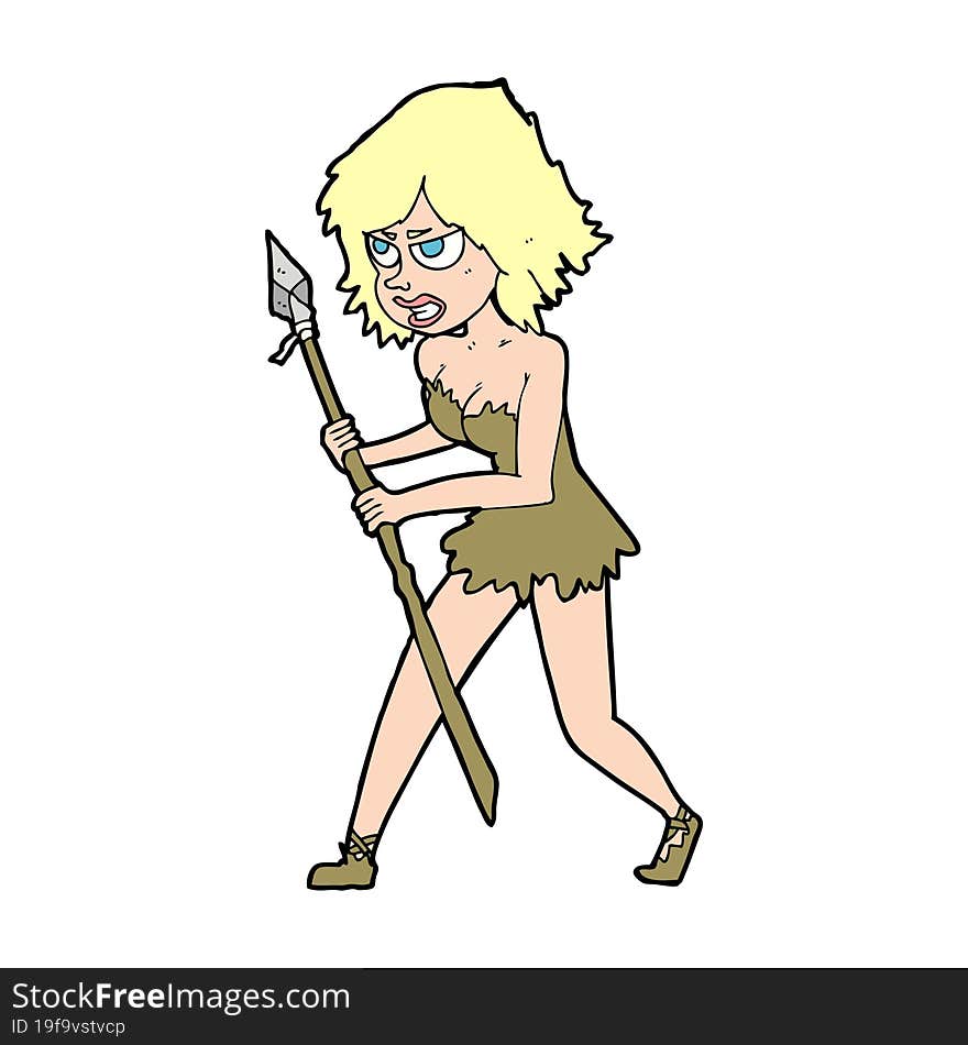 cartoon cave girl