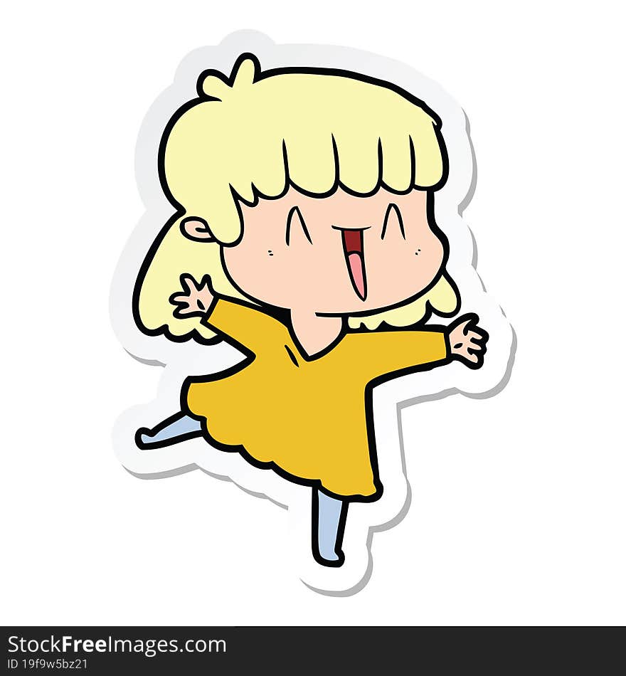 sticker of a cartoon woman