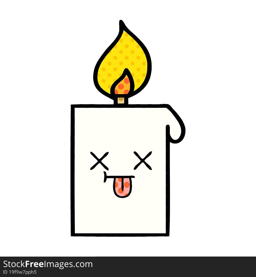 comic book style cartoon lit candle