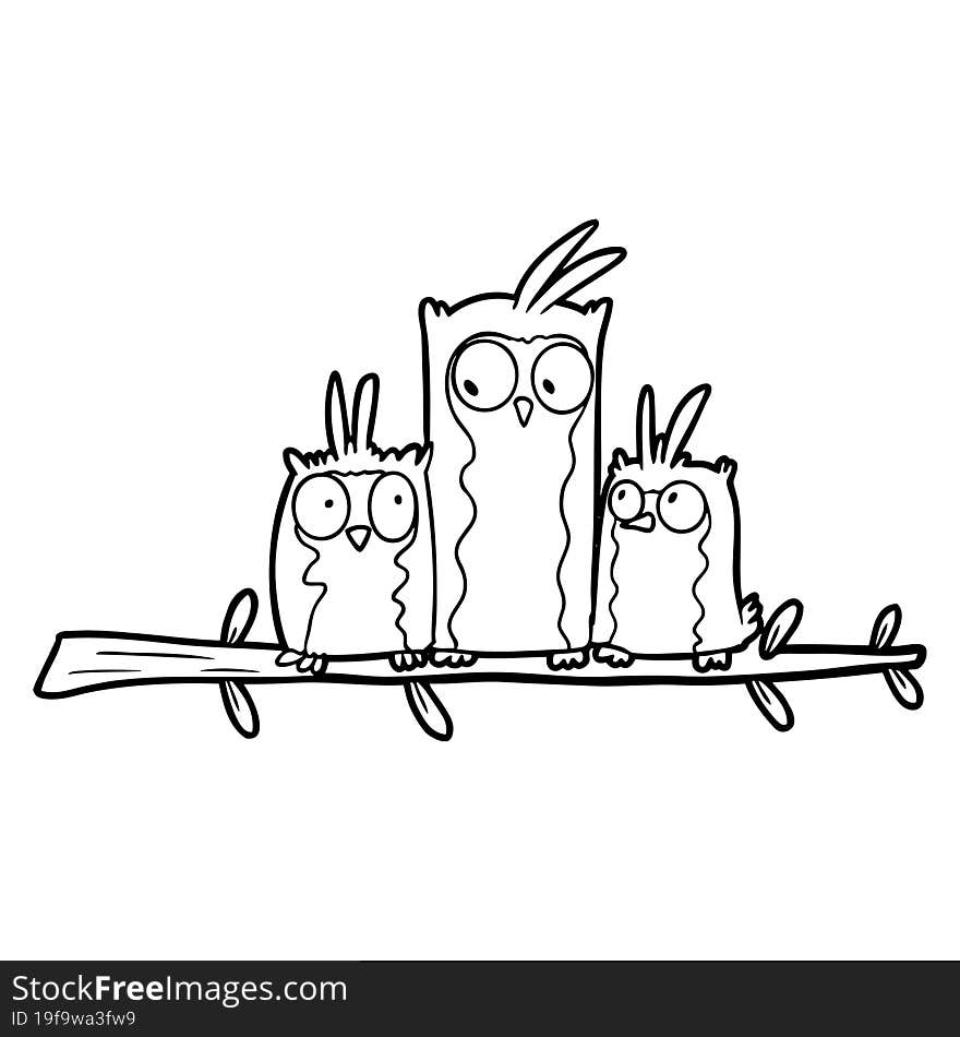 owl family cartoon. owl family cartoon