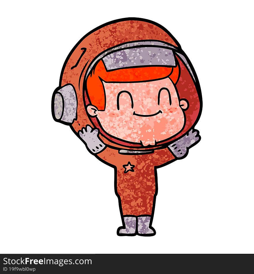 happy cartoon astronaut man. happy cartoon astronaut man