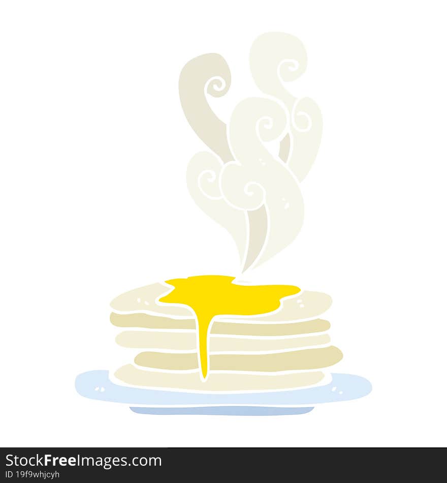 flat color illustration of stack of pancakes. flat color illustration of stack of pancakes