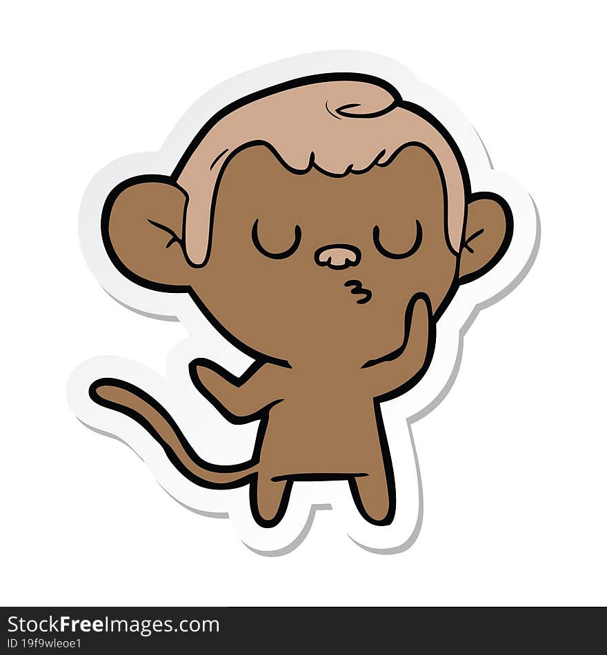 sticker of a cartoon monkey