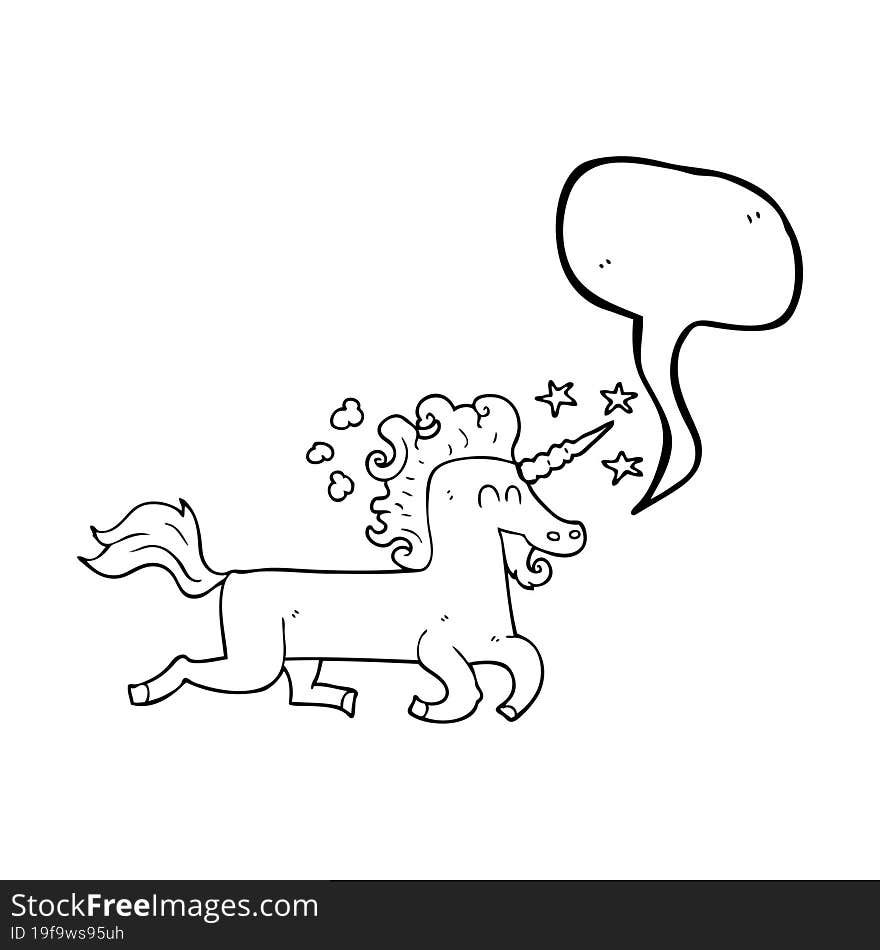 speech bubble cartoon unicorn