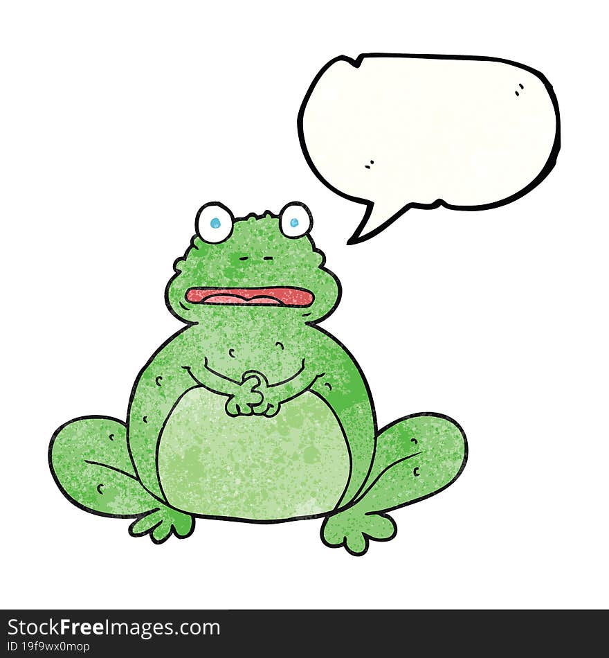 freehand speech bubble textured cartoon frog