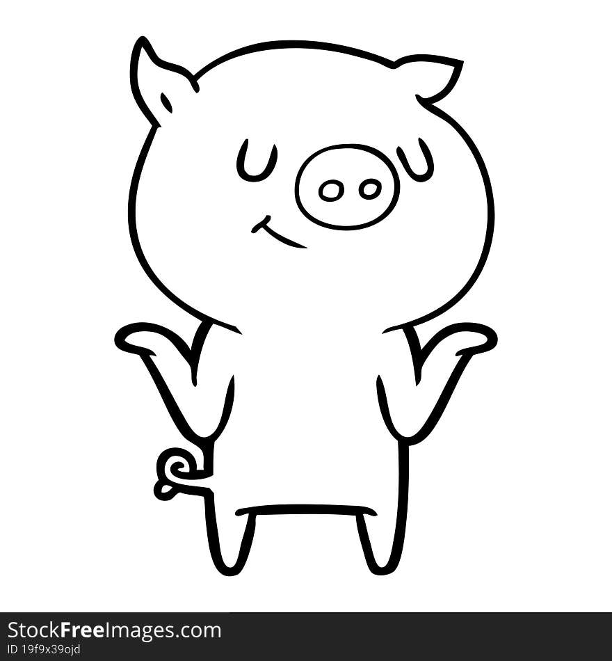 happy cartoon pig. happy cartoon pig