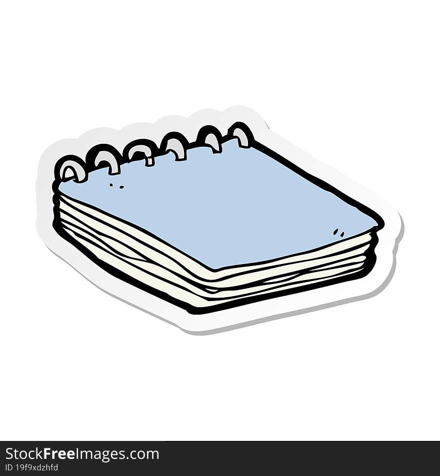 sticker of a cartoon notepad