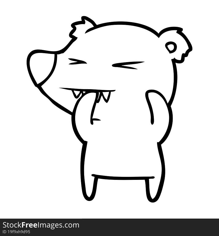 angry bear cartoon. angry bear cartoon