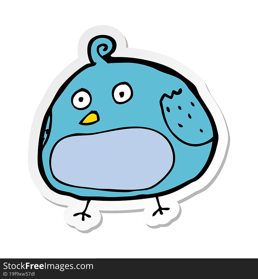 sticker of a cartoon fat bird