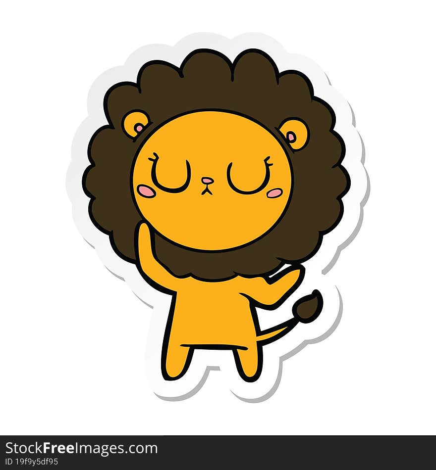 Sticker Of A Cartoon Lion