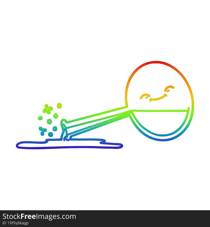 rainbow gradient line drawing cartoon spilled chemicals