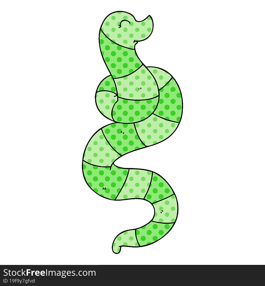 quirky comic book style cartoon snake