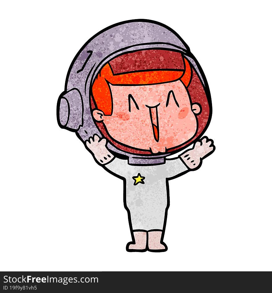 happy cartoon astronaut. happy cartoon astronaut