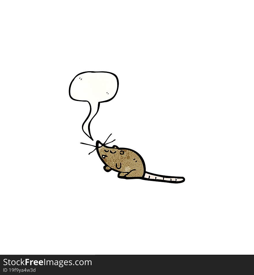 Mouse With Speech Bubble Cartoon