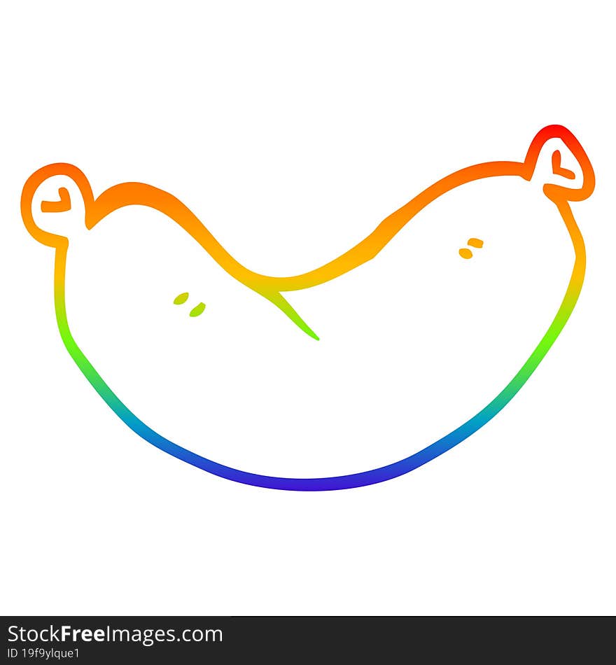 rainbow gradient line drawing cartoon sausage